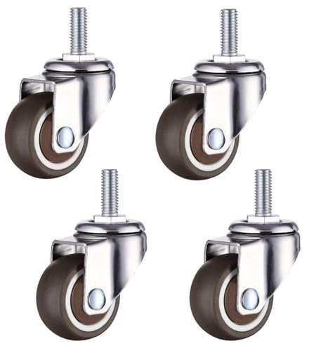 Lowats Möbelrollen mit Gewinde 4 Stück Möbelrollen m6 Gewinde Lenkrollen für Möbel Gummi Transportrollen Schwerlastrollen Rollen für Möbel Schwerlastrollen Möbelrollen Strandkorbrollen