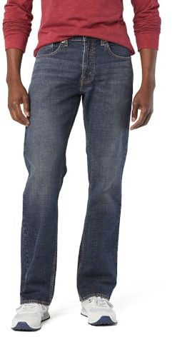 Levi Strauss Signature Gold Men's Relaxed Fit Flex Jeans, Mystic Maze-Stretch Waistband, 34Wx32L