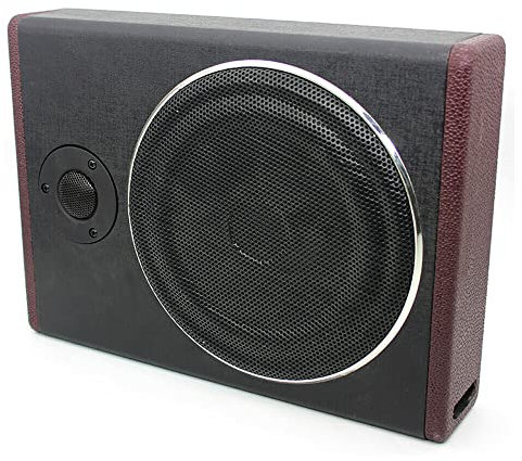 RibasuBB 8 tums aktiv understol bil subwoofer, 600 W högtalarset, aktiv woofer bas med smalt metallhölje