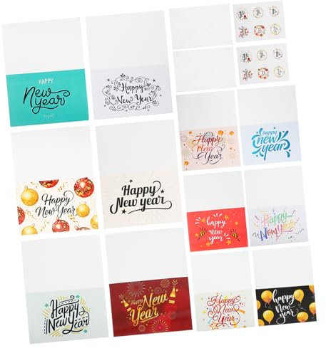 MAGICLULU Neujahrsgrußkarten Satz mit Umschlägen Segenskarte und Geschenkkarten aus Papier für Jahr Frühlingsfestkarte Grußkarte zum Schreiben 1 Satz für Familie und Freunde