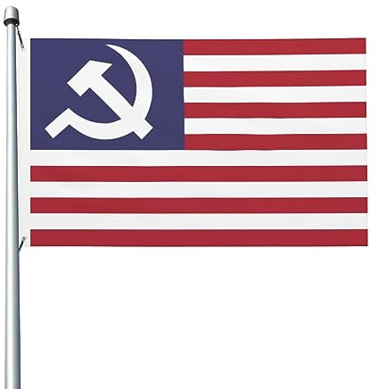 Hammer und Sichel Flagge der Vereinigten Staaten, 90 x 150 cm, für den Außenbereich, doppelseitige Flagge, Polyester, leichte Flaggen, lustige Heimdekoration, 3 x 5 Flaggen