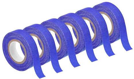 sourcing map 6 Rollos de Cinta Adhesiva de Tela de Gaffer Neón, 0.6 pulgadas x 32.8 pies Cinta que Brilla en la Oscuridad Cinta Adhesiva Fluorescente Luz Negra, Azul