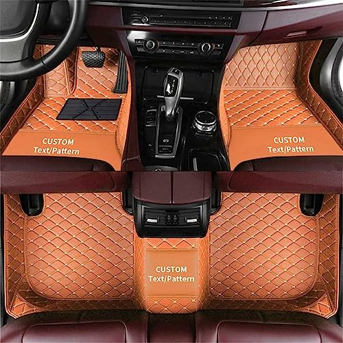 Anpassen Fußmatten für Nissan Qashqai Juke Note Almera Ariya Micra Leaf Navara PU-Leder Auto Fussmatten Set Allwetter wasserdichte rutschfeste Teppich（Orange）