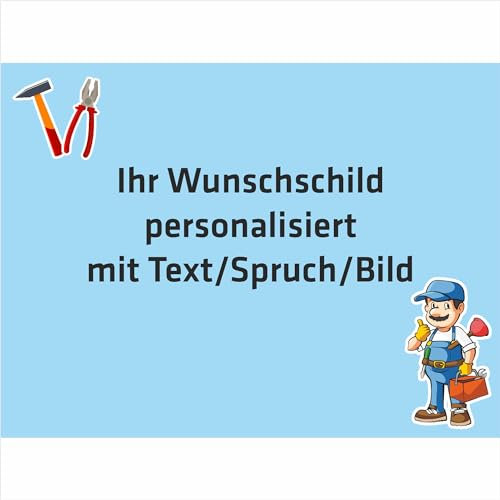 INDIGOS UG - Aufkleber - Beruf - Hausmeister - 60x40 cm - Firmenschild - wetterfest personalisiert mit Foto, Logo und Text - individueller Sticker für Tür, Wand, Büro Garage