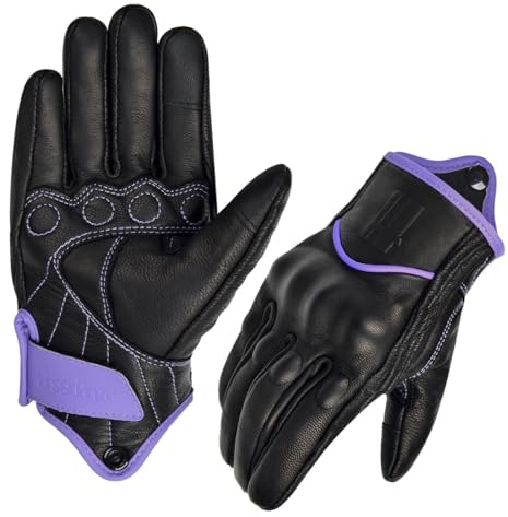 Harssidanzar Guantes Moto con Táctil Dedos Completos para Mujer GL016EU