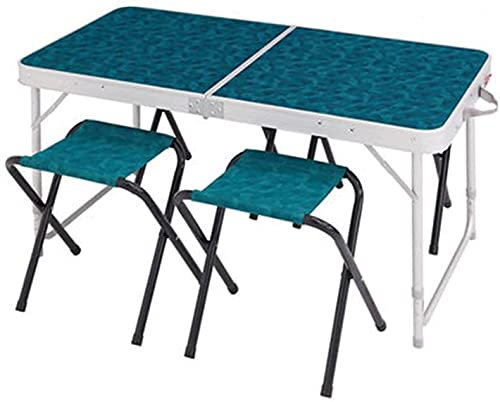 KGDJBGSE Tragbarer Campingtisch und Stühle, klappbarer Picknicktisch aus Aluminium, tragbarer Klapptisch mit 4 Sitzplätzen für Outdoor, Camping, Essen, Grillparty, Klapptisch