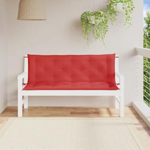 ZEYUAN Gartenbank-Auflagen 2 STK. Rot 150x50x7 cm Oxford-Gewebe, Terrassenmöbel, Wetterfeste Bank, Outdoor Bank, Parkbank, Garten Banken, Deko Bank, Gartenmöbel - 361703