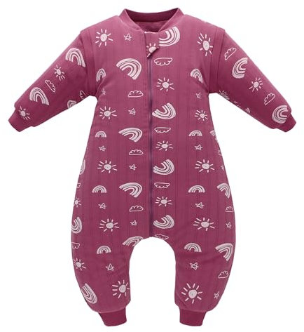 amo nenes Baby Schlafsack, Schlafsack mit Füßen 2.5 TOG Babyschlafsack Kinder Bio Baumwolle Schlafsäcke extra Soft Schlafanzug für Jungen und Mädchen