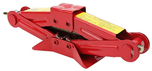 Gato de Tijera, de Hierro para Neumáticos de Automóvil Profesional 0,5 2 Toneladas de Capacidad, Gatos de Ahorro, Herramienta de Elevación Rojo para Exteriores, Diseño 2T GTH,