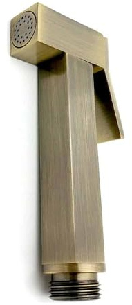 Brushed Brass Douche Spray Head for Bidet | Solid Brass Handheld Shattaf | Square Sprayer | For Muslim Shower Toilet Bidet Shattaf | Solid Brass Strong Water Pressure Hygiene Bathroom Cleaning