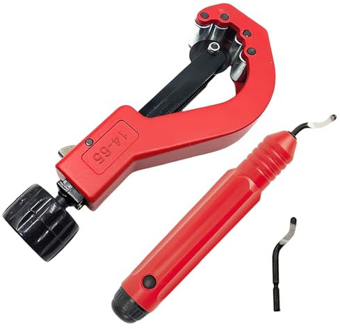 Rohrschneider Set 14-65mm, Rohrabschneider für Edelstahlrohre, Mini-Schneider, Mini-Kupferrohrschneider mit Entgratungswerkzeug PVC/Alu/Kupfer, für Schneiden von Dünner Edelstahl, Stahl, Kupferrohr