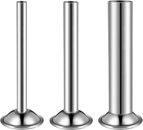 Sausage Tubes Kit Stainless Steel Filling Tubes Funnels Nozzles Spare Parts Filler Tube for Size 8 Manual or Electric Meat Grinder Food Grinder（3 Pack）