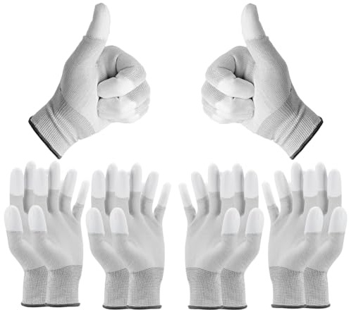 Minadax ESD Guanti antistatici Finger-TIP – 5 paia, taglia S/7 – per riparazione, montaggio e pulizia in elettronica, meccanica di precisione, modellismo, auto e moto