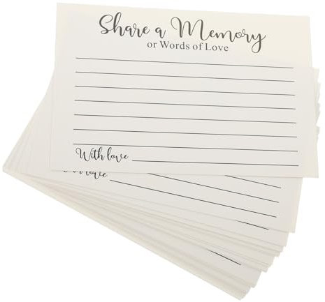 NAMOARLY 50 Sheets Share a Memory Cards for Funeral Paper Memorial Cards Plenty of Space for Messages Thick and Sturdy Multi-use for Retirement Parties and Birthdays