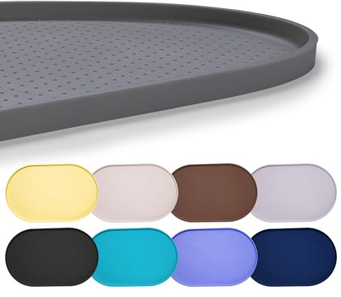 Hubulk Tapis d'alimentation en silicone 100 % imperméable avec bord surélevé pour la nourriture et l'eau, tapis de gamelle pour chien, set de table avec rebord haut protège le sol pour chats et chiens