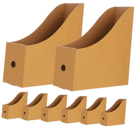 Uonlytech 8stücke Aktenaufbewahrungsbox Aus Kraftpapier Zeitschriftenhalter Für Regale Bücherbox Für Klassenzimmer Papier-organizer-aufbewahrung Platzsparendes Dokumenten-organizer Home-offi