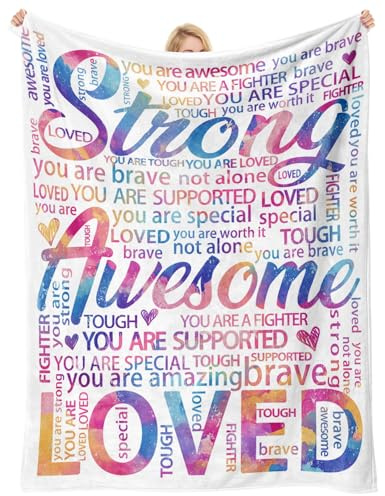 Vibrant Blanket for Women Men - Super Soft Hug Throw for Boys & Girls, Inspirational Get Well Gift After Surgery or Illness, Cancer Care Gifts for Women, Recovery & Healing Blanket 50x60