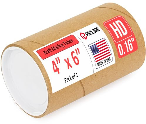 Paclord 10,2 x 15,2 cm robuste, verstärkte Versandrolle aus Karton, Packung mit 2 Kappen, sichere USPS-genehmigt, ideal für den Versand und die Aufbewahrung von Drucken, Kunstwerken, Postern oder