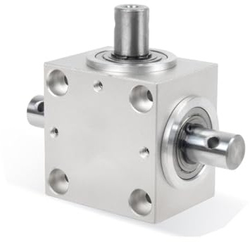 GNURBDILFO Engranaje de dirección en ángulo recto de 90° con eje de salida dual de diferentes direcciones de 15 mm para bricolaje mecánico