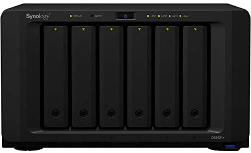 Synology DiskStation DS1621+ NAS Server for Business with Ryzen CPU, 32GB Memory, 1TB M.2 SSD, 12TB SSD Storage, DSM Operating System, iSCSI Target Ready