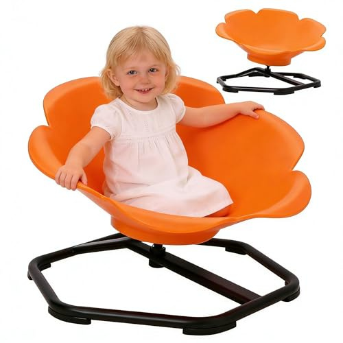 Nukdey Silla giratoria sensorial de 360° para niños, silla giratoria grande de 65 cm, asiento oscilante con reposabrazos y soporte de espalda, juguete para sentarse y girar para niños autistas y TDAH