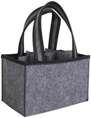 Jrhncy Flaschenträger 6 Flaschen,Filztasche mit Fächern，Bierträger Bier Geschenke für männer,Getränkekorb für Bierflaschen Weinflasche Flaschen Tasche Party Picknick Getränketräger Einkaufstasche