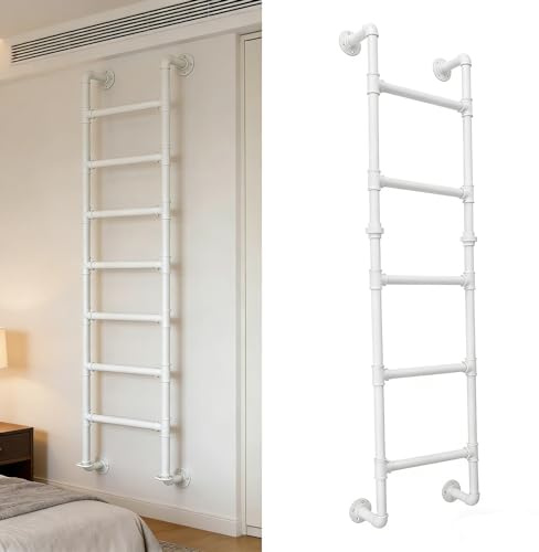 ZENSTYW Escalera De Ático Colgante De Pared,Escalera De Litera para Interiores,Escalera De Entrada Y Salida De Altura,Escalera De Escalada Universal para Sótano,Terraza,Biblioteca(2.9m/9.5ft)