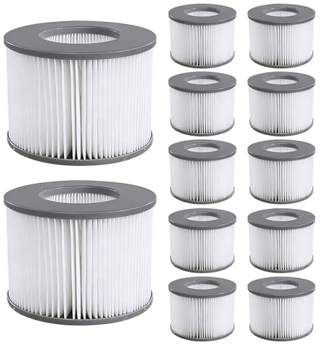 Wiecok Juego de 12 filtros de repuesto para cartuchos de filtro MSPA Whirlpool, filtro para jacuzzi, para submarinos calientes y spa, para piscinas inflables, modelo a partir de 2020