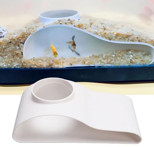 Ymiko Aquarium Underground Tunnel, Plastic Hideout Cave Fish Tank Decor for Freshwater Saltwater Aquariums Viewing Fish Shrimp Under Gravel Tunnel Tank Decor Decoration Hideout (White)