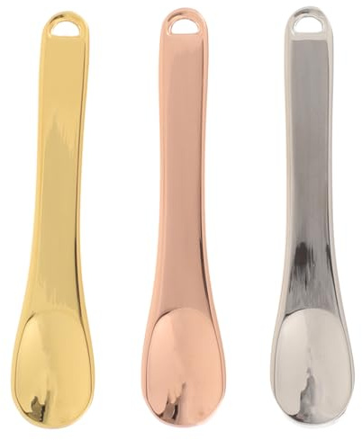 CLISPEED 3 Espátulas para Crema Facial de Aleación de Aluminio, Ligeras y Resistentes, Ideales para Uso en Salones de Belleza y Viajes
