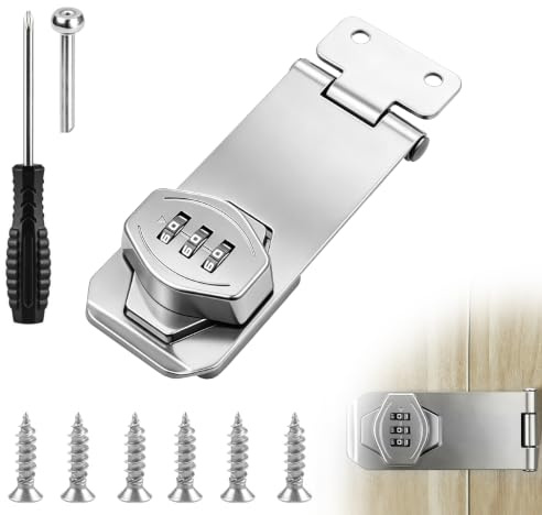 Serrure à Combinaison Pour Placard Loquet à mot de passe d'armoire Serrure à Combinaison de Meubles Verrou Porte Placard avec Code moraillon rotatif à 3 chiffres pour Portes Boite Armoires (Argent)