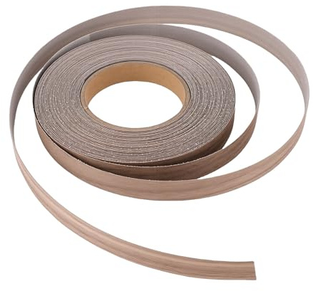 Yusat Wood Veneer Edging Strips Black Walnut Pre-glued Edge Roll Iron On with Hot Melt Self Adhesive for Cabinets, Furniture, Shelves, MDF Panels
