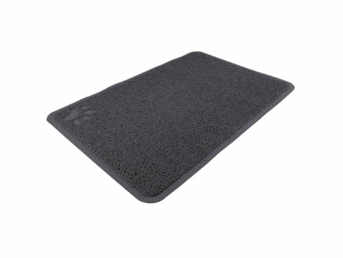 Tapis pour bac à litière, PVC, 40 × 60 cm, anthracite - enlève la litière des pattes