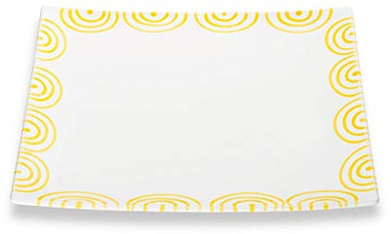 GMUNDNER - Sottopiatto quadrato in ceramica, dimensioni: L = 31 cm x P = 31 cm x H = 2,8 cm, colore: Giallo fiammato