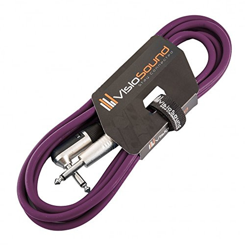 Guitar Lead 6.35mm 1/4 Angled Jack to Jack Instrument Cable (Purple, 3m) | Noiseless OFC Instrument Cable for Electric Guitar, Bass, Amp, Keyboard, Pedal, Studio / 6 Colours