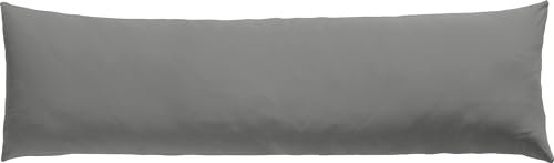 REDBEST Seitenschläferkissenbezug Single- Jersey San Francisco, grau Größe 40x140 - weiche Qualität, bügelfrei, praktischer Reißverschluss, 100% Baumwolle