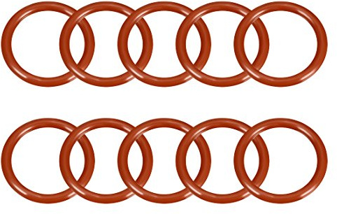 sourcingmap Silikon-O-Ring, 32 mm OD, 25 mm ID, 3,5 mm Breite, VMQ Dichtungsringe, rot, 10 Stück