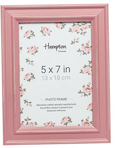 Hampton Frames Paloma PAL301957P Cadre photo vieilli chic rose 13x18 cm – Bois 30 mm – Verre – À poser ou accrocher – Portrait ou paysage – Maison ou bureau