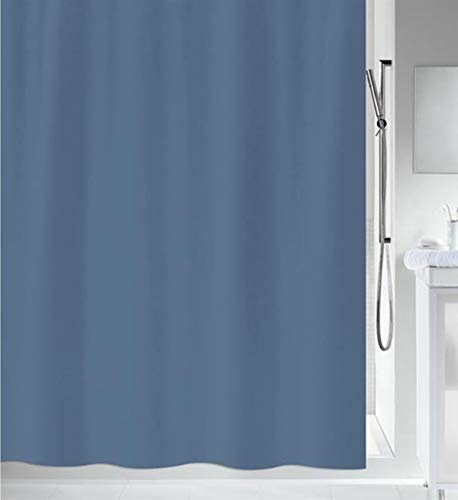 Spirella colección, Cortina de ducha Textil 120 x 200, 100%, Azul Schimmel Duschvorhang-Anti-Bakteriell, waschbar, wasserdicht-Polyester, „Primo “ 120x200cm Blau, Blue