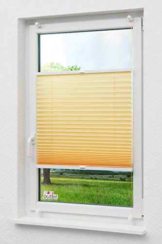 LYSEL Outlet - Plissee Select Crush Hellgelb - Plissee in der Größe (Bx H) 60cm * 130cm