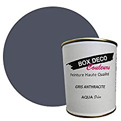 BOX DECO COLORES Pintura de pared acrílica con aspecto mate Aqua Deco – 750 ml, gris antracita