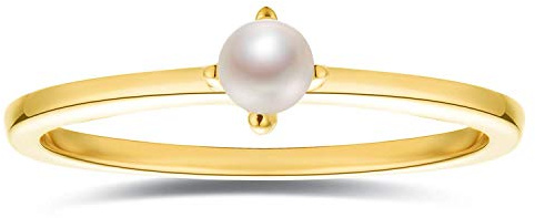 BLOSSOM & HUE 18K Gold Vermeil Tiny Pearl Ring - Size 6 Band