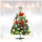 24/60cm Tabletop Xmas Tree, Artificial Mini Christmas Pine Tree with LED String Lights & Ornaments (Xmas Tree)