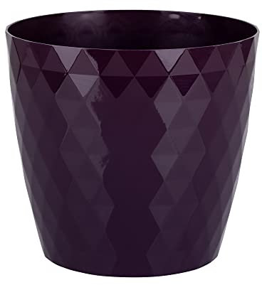 Home Garden Ornaments Large Plant Pots Indoor, Indoor Plant Pot - Decorative Plastic Flower Pots with Glossy Crystal Surface (Diameter: 30cm, Colour: Purple)