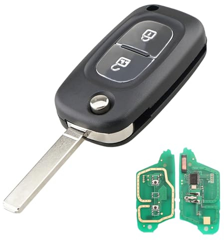 Heart Horse 2 Tasten Autoschlüssel Fernbedienung für R enault, Klappschlüssel Schlüsselgehäuse Funkschlüssel Schlüssel Hülle für Clio 3 Kangoo Master Modus Twingo ( FSK 433Mhz PCF7961A Chip) | FSK 433 MHz Ersatzschlüssel Fernbedienung mit PCF7961A Chip VA2 Blade, Funkschlüsselgehäuse von Twingo, FCCID 7701210033