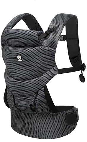 Dooky - Ergonomische Babytrage Neugeborene ab Geburt (0-3 Jahre & 3.5-15 kg) - Koala Tragetuch Baby, Hüftsitz Baby Carrier, Babytragetuch - Atmungsaktives Material: Polyester - Farbe: Grey Sapphire