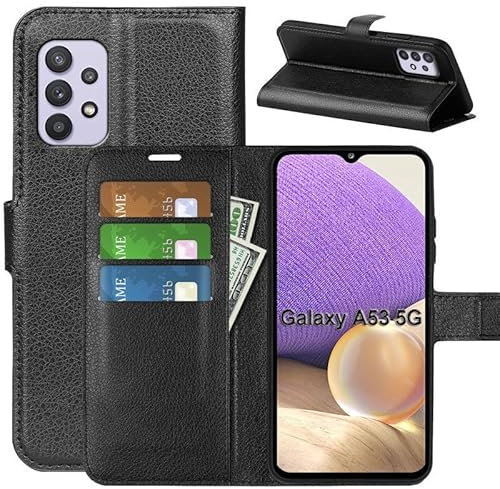 Betterfon | Samsung Galaxy A53 5G fodral mobiltelefon väska mobilfodral plånboksfodral skyddsfodral med magnetlås/kortfack för Samsung Galaxy A53 5G SM-A536B svart