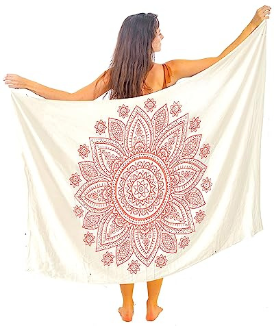 Mandala Life ART Damen Sarong, Pareo,Bikini Vertuschen, Strandtuch,Wickelrock, TapisserieWickeltuch Schal Halstuch - Hochwertiger Rayon - Weich und Leicht