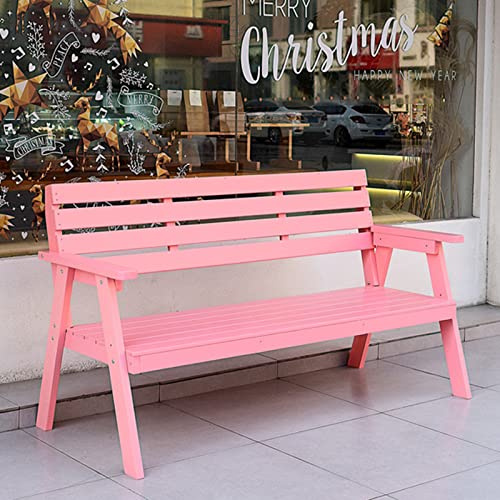 Yclty Rosa Gartenbank Aus Holz | Lattenrost Und Rückenlehne | Gartenmöbel Stuhl mit Armlehne | Perfekt für Veranda, Garten Oder Terrasse | Geeignet für 2-3 Personen (Size : 160cm)