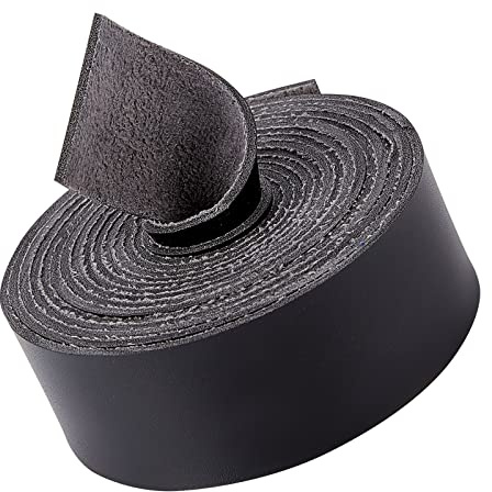 GORGECRAFT Lederbandstreifen 25mm Breit 2m Lang Ledernarbung Schwarze Gürtelwicklung Einseitige Flachschnur Für Heimwerkerprojekte Kleidungsherstellung Griffe Haustierhalsbänder Zugseile Gürtel